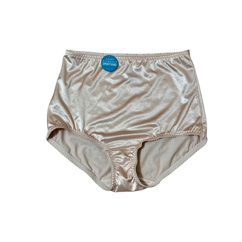 Vanity Fair Womens High Rise Smoothing Brief Panties Champagne Beige Large NEW